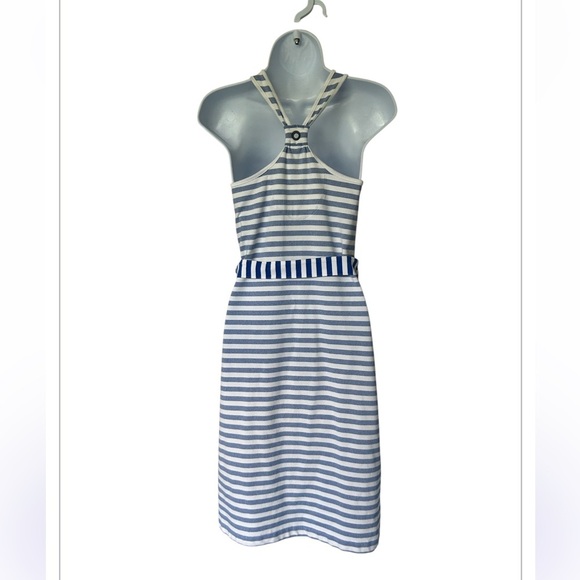 Converse Belted Tank Dress Blue and White Stripes Nautical Excellent Size XS - Picture 2 of 9